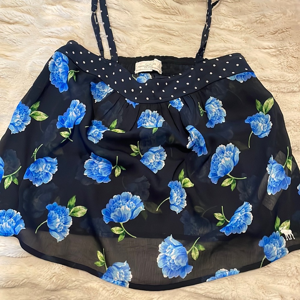 Abercrombie Sheer Floral Top, Size Small
